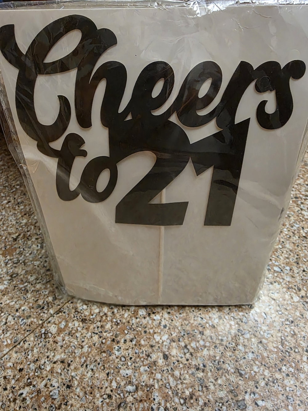 Cheers to 21 Black Cake Topper - Elegant Party Decoration